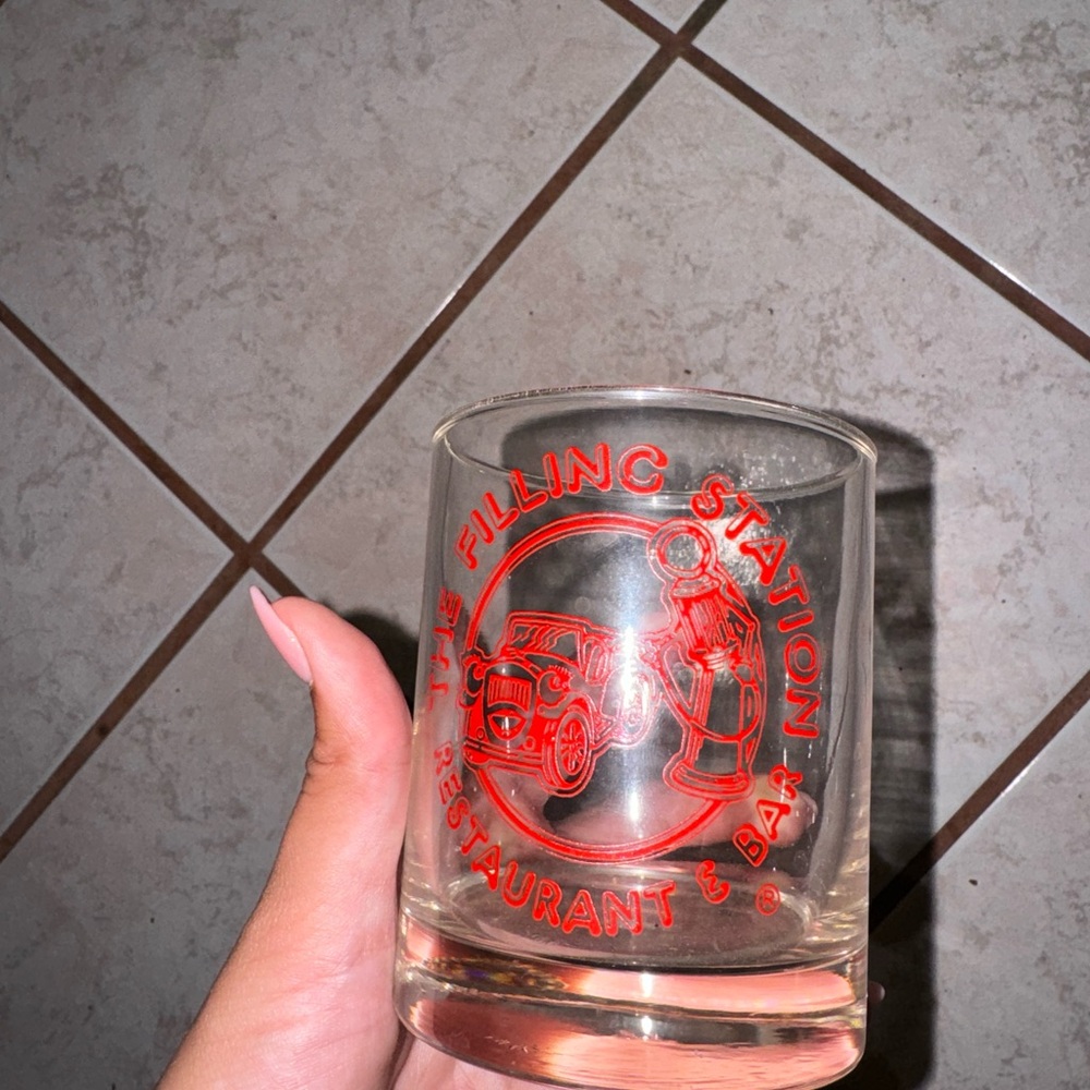 The filling station restaurant and bar glasses